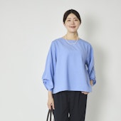 Kilka/蒸れにくい7分袖タックブラウス
